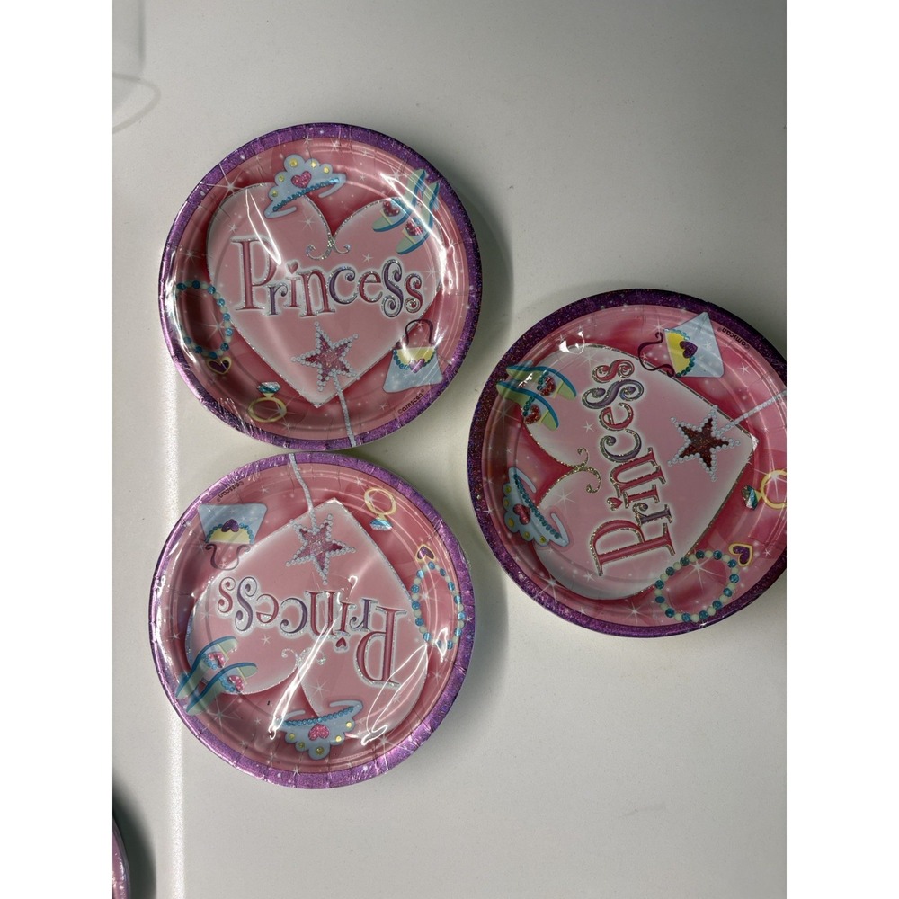 "PRINCESS" Baby Shower or Girls Birthday 7" Round Plates - 3 pkgs of 8 - NEW!